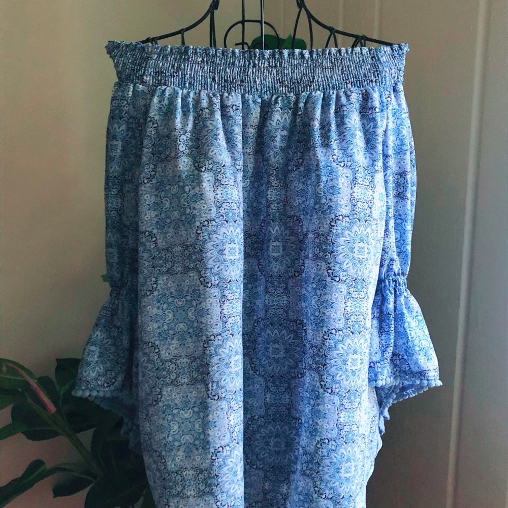 Flounce Sleeve Off Shoulder Top